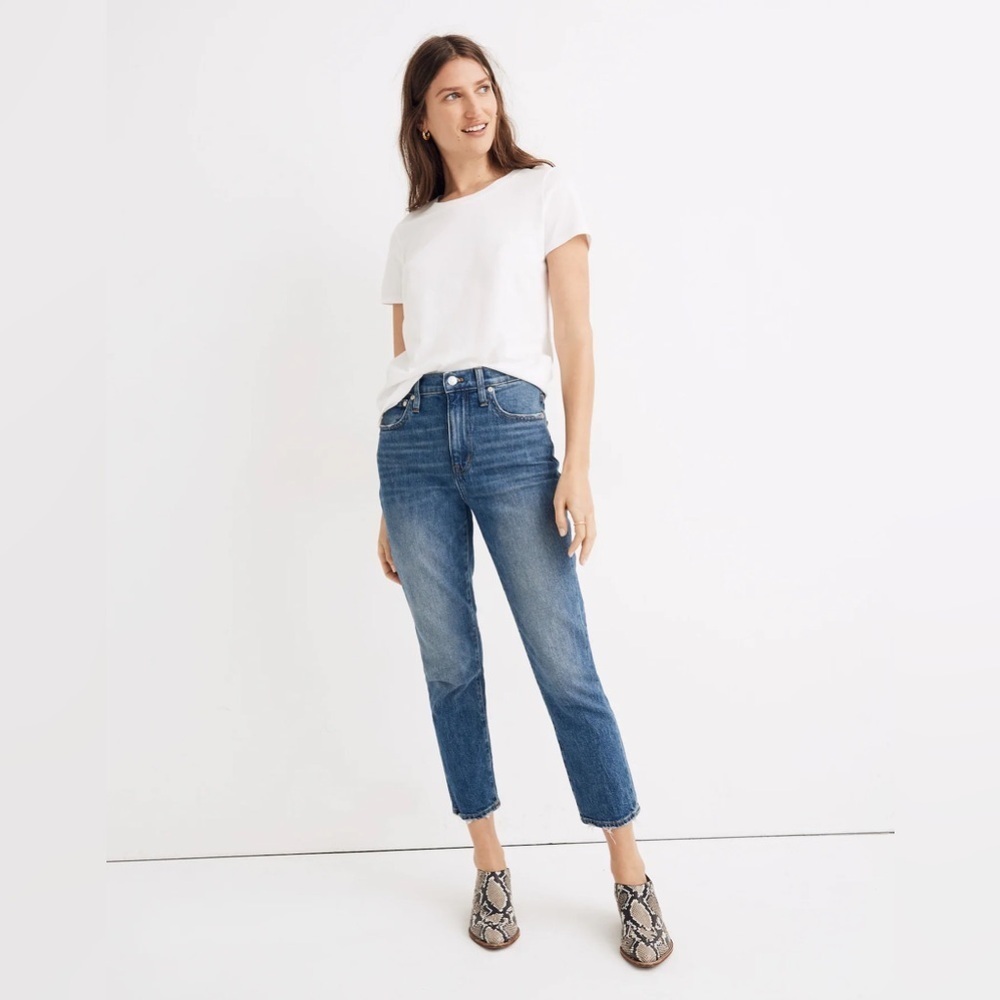 MADEWELL The High-Rise Slim Boyjean in Lavern Wash 25